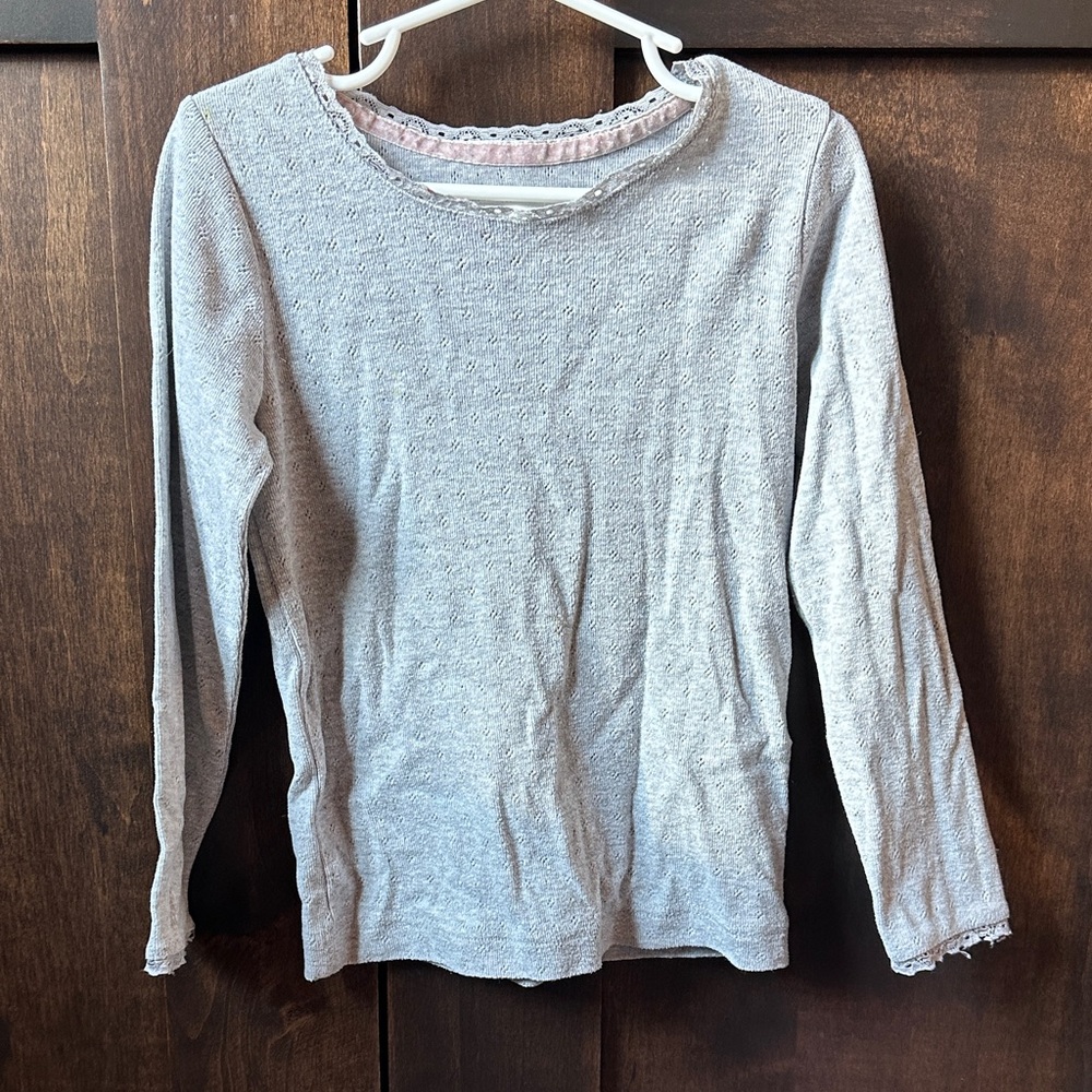 Gray Long Sleeve Top
